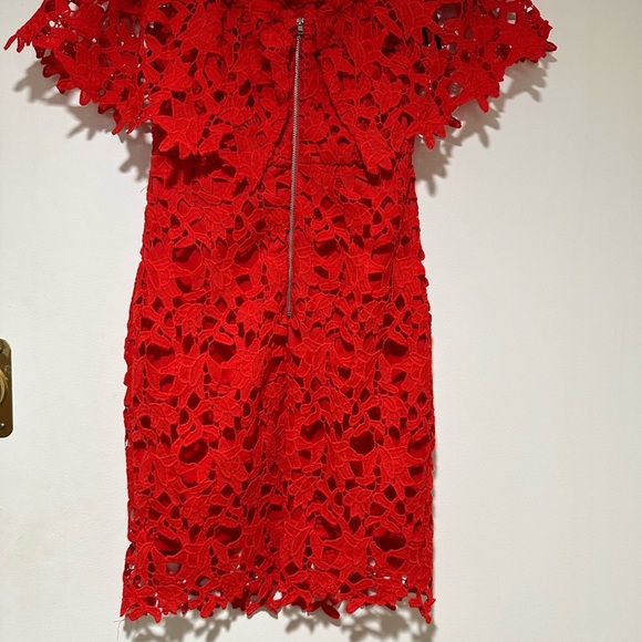 Lulus Genevieve Red Off-the-Shoulder Lace Dress - Picture 8 of 8